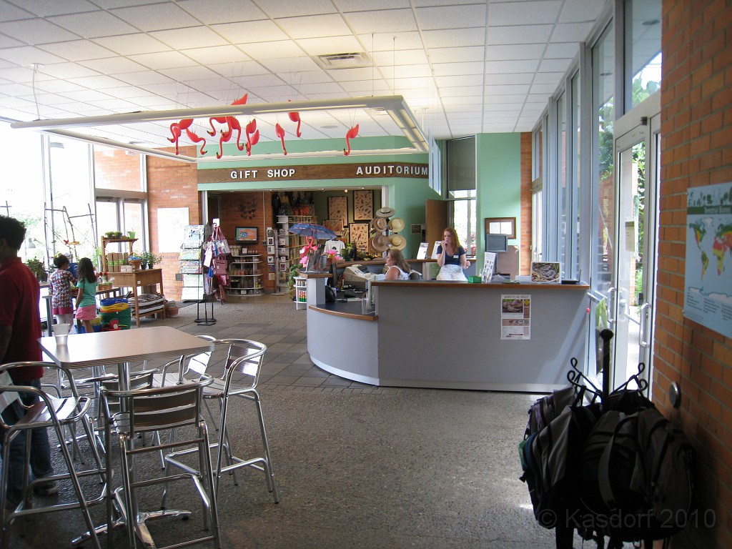 Matthaei Botanical Gardens 2010 0360.jpg - The inside of the main building with the reception area and gift shop visible. (I just stopped in for a drink of water.) You can pick up a trail map here.